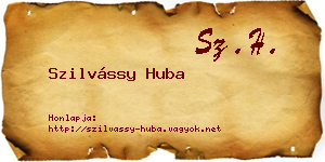 Szilvássy Huba névjegykártya